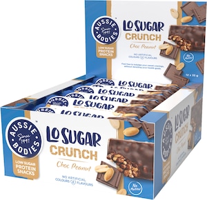 Aussie Bodies Lo Sugar Crunch Choc Peanut 12 x 33g