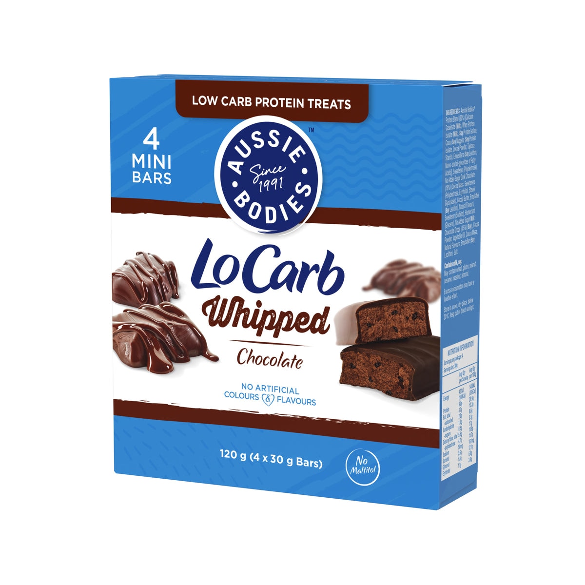 Aussie Bodies Lo Carb Whipped Chocolate Bars 4 x 30g