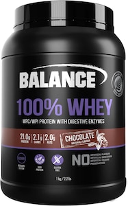 Balance 100% Whey Protein Powder Chocolate 1kg