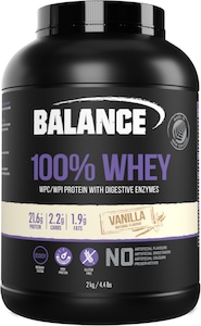 Balance 100% Whey Protein Powder Vanilla 2kg