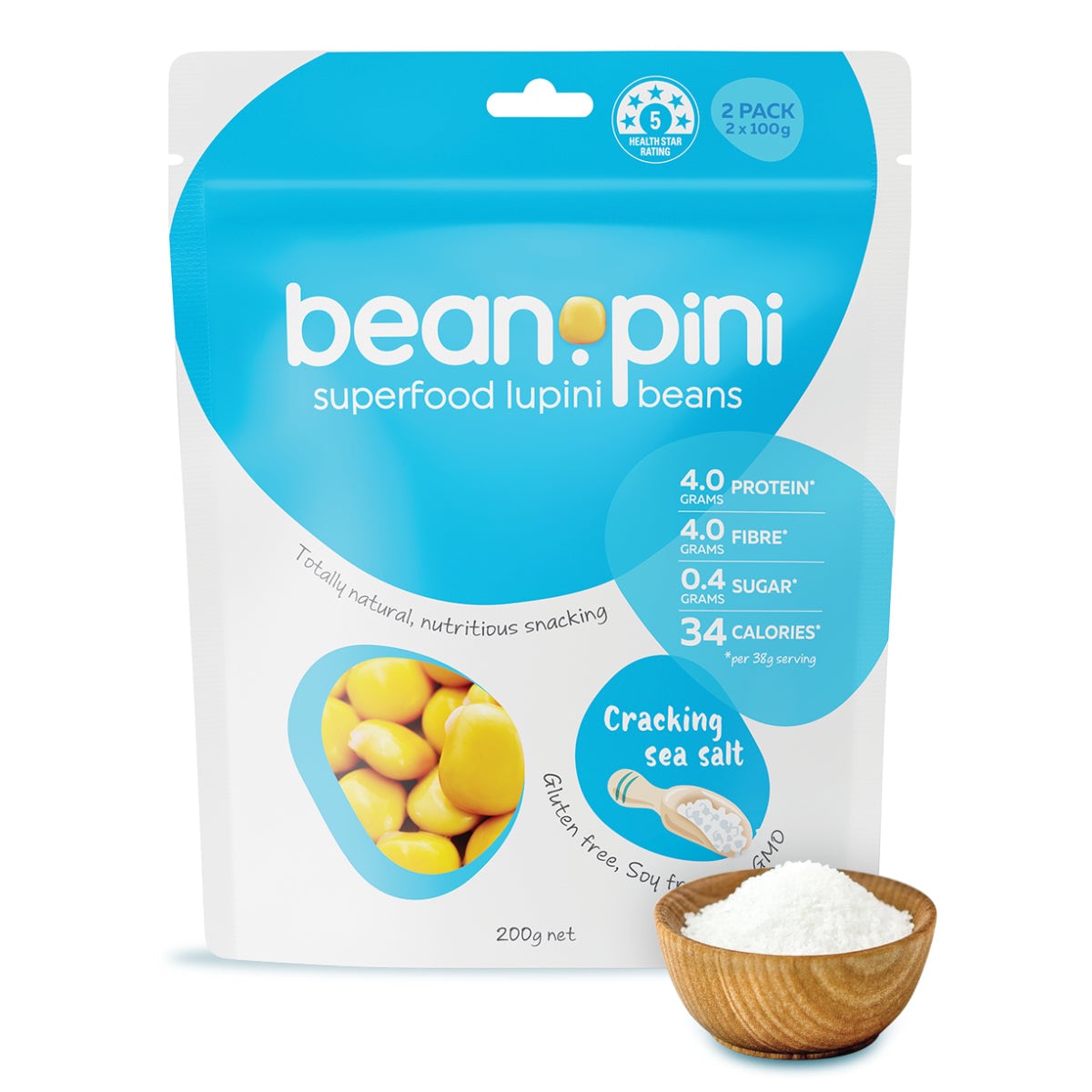 Beanopini Lupini Beans Cracking Sea Salt 200g