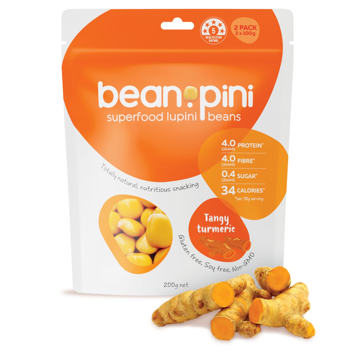 Beanopini Lupini Beans Tangy Turmeric 200g