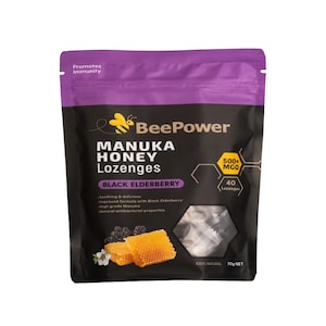 Beepower Manuka Honey Lozenges Black Elderberry 40 Pack