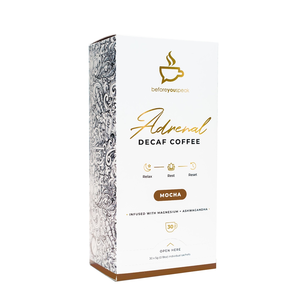 Beforeyouspeak Coffee Adrenal Decaf Coffee Mocha 30 x 5g