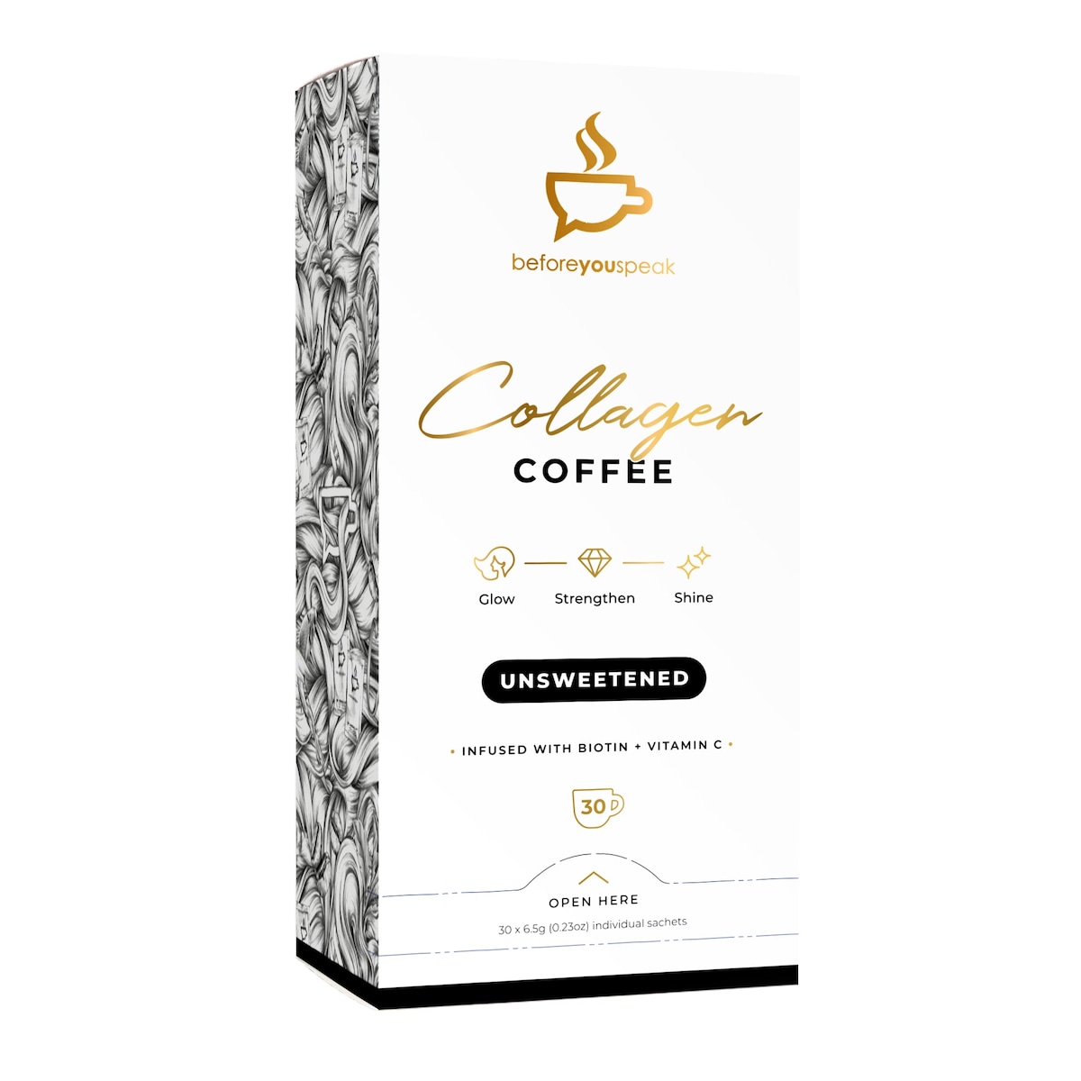 Beforeyouspeak Coffee Collagen Blend Unsweetened 30 x 6.5g