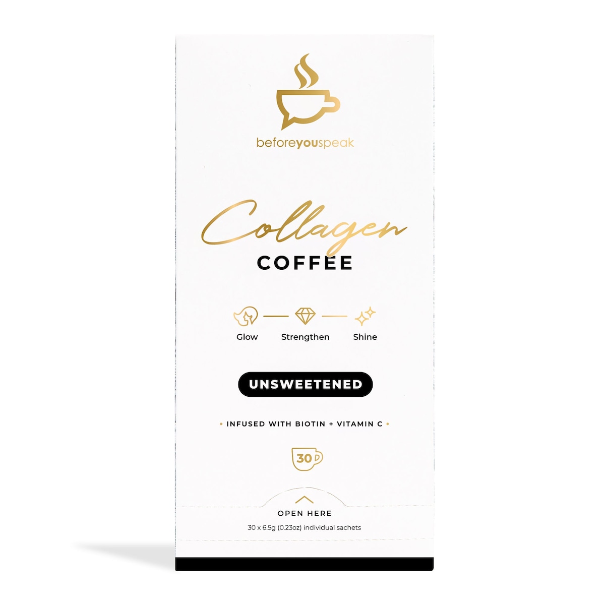 Beforeyouspeak Collagen Coffee Blend Unsweetened 30 x 6.5g