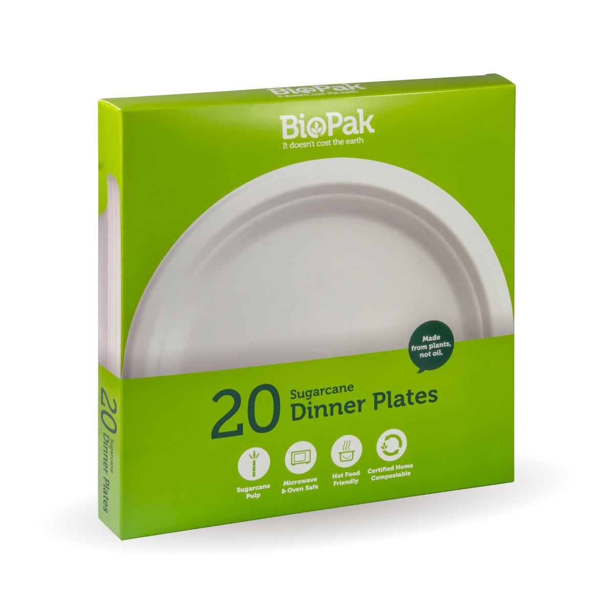 BioPak Plastic Free Sugarcane Plates 23cm 20 Pack