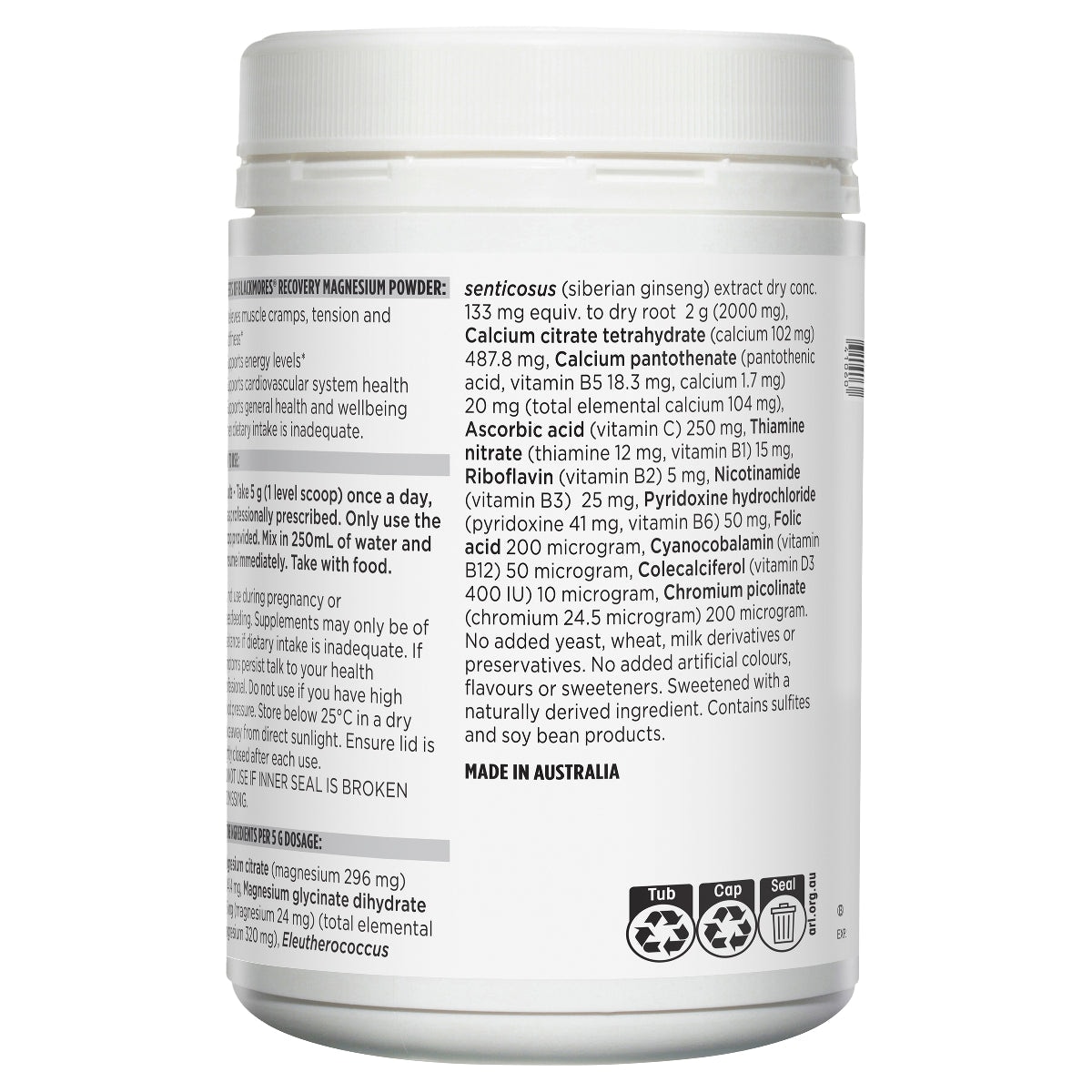 Blackmores Recovery Magnesium Powder 400G