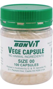 Bonvit Empty Vege Capsules 00 size 100 Capsules