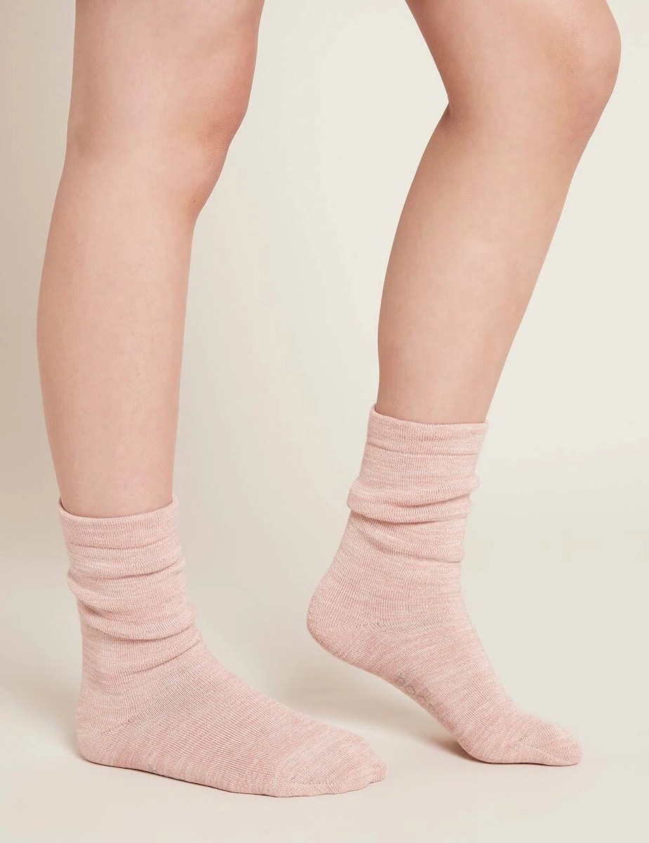Boody Women's Chunky Bed Socks - 2.0 Dusty Pink