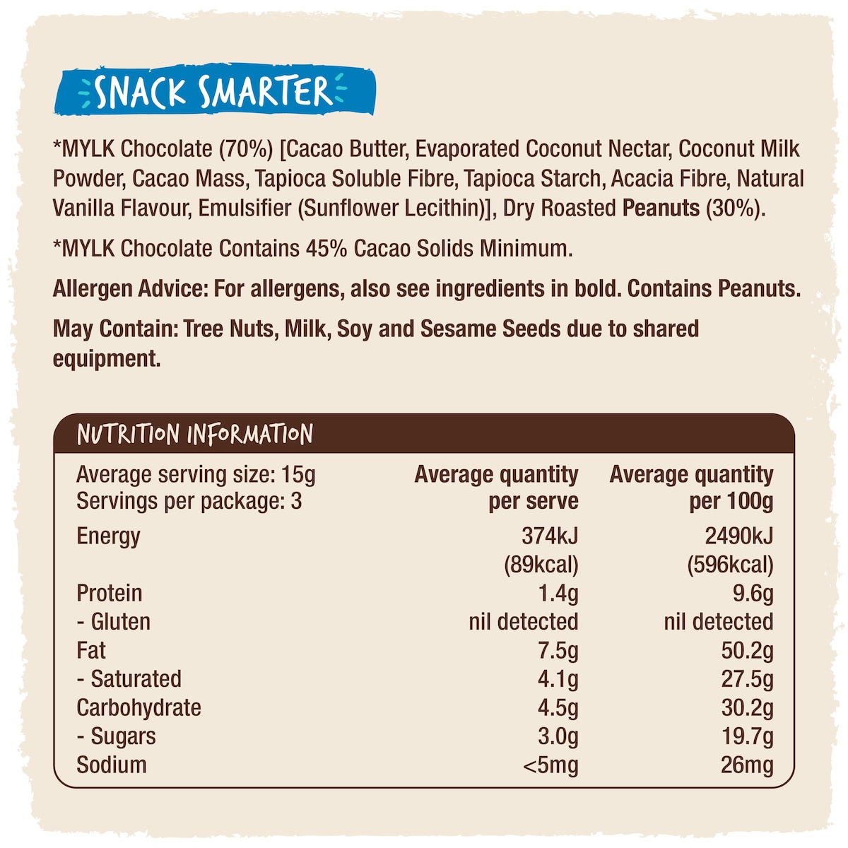 Bounce Peanut Plant-Based Chocolate 45G