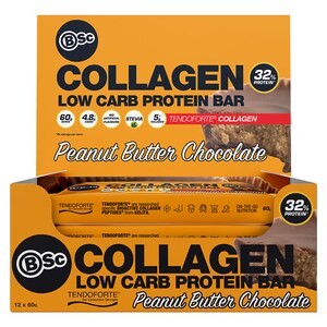 BSc Body Science Low Carb Collagen Protein Bar Peanut Butter Chocolate 12 x 60g