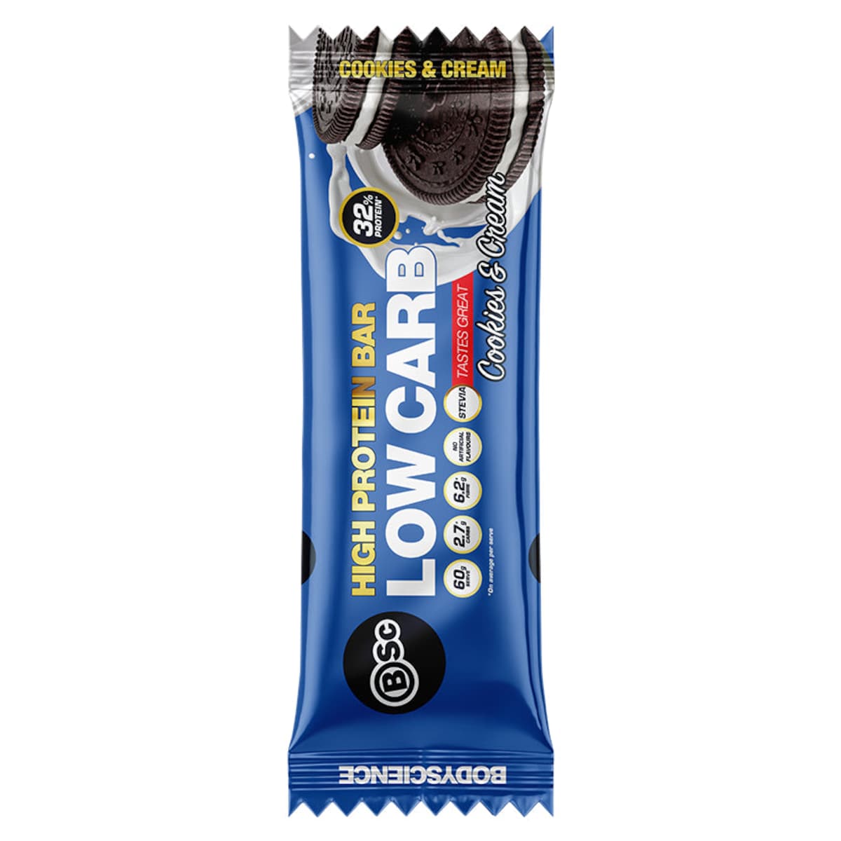 BSc Body Science High Protein Low Carb Bar Cookies & Cream 12 x 60g