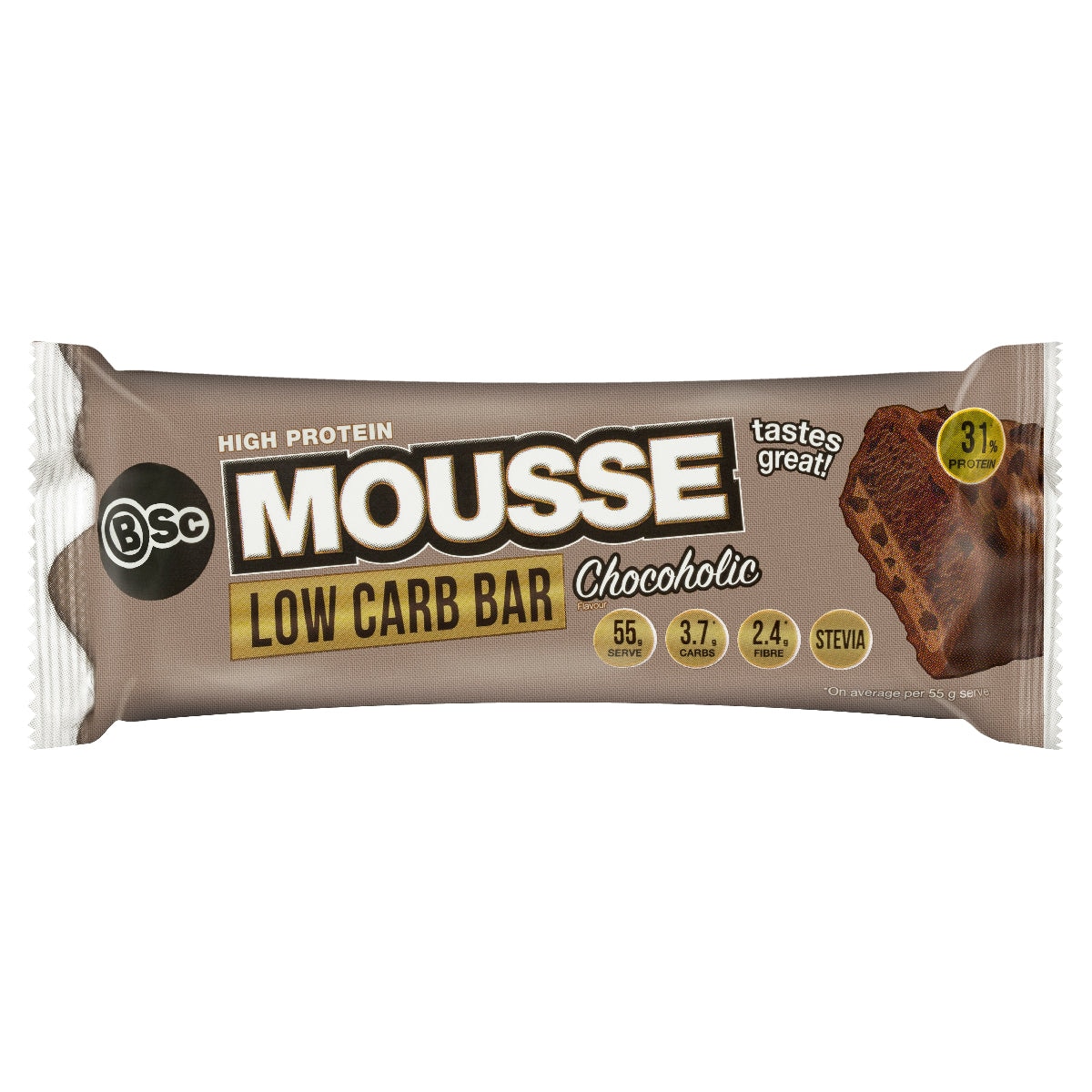 BSc High Protein Low Carb Mousse Bar Chocoholic 12 x 55g