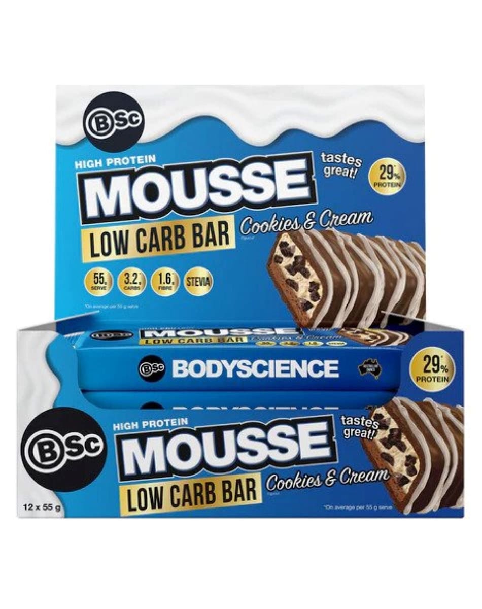 BSc Body Science High Protein Low Carb Mousse Bar Cookies & Cream 12