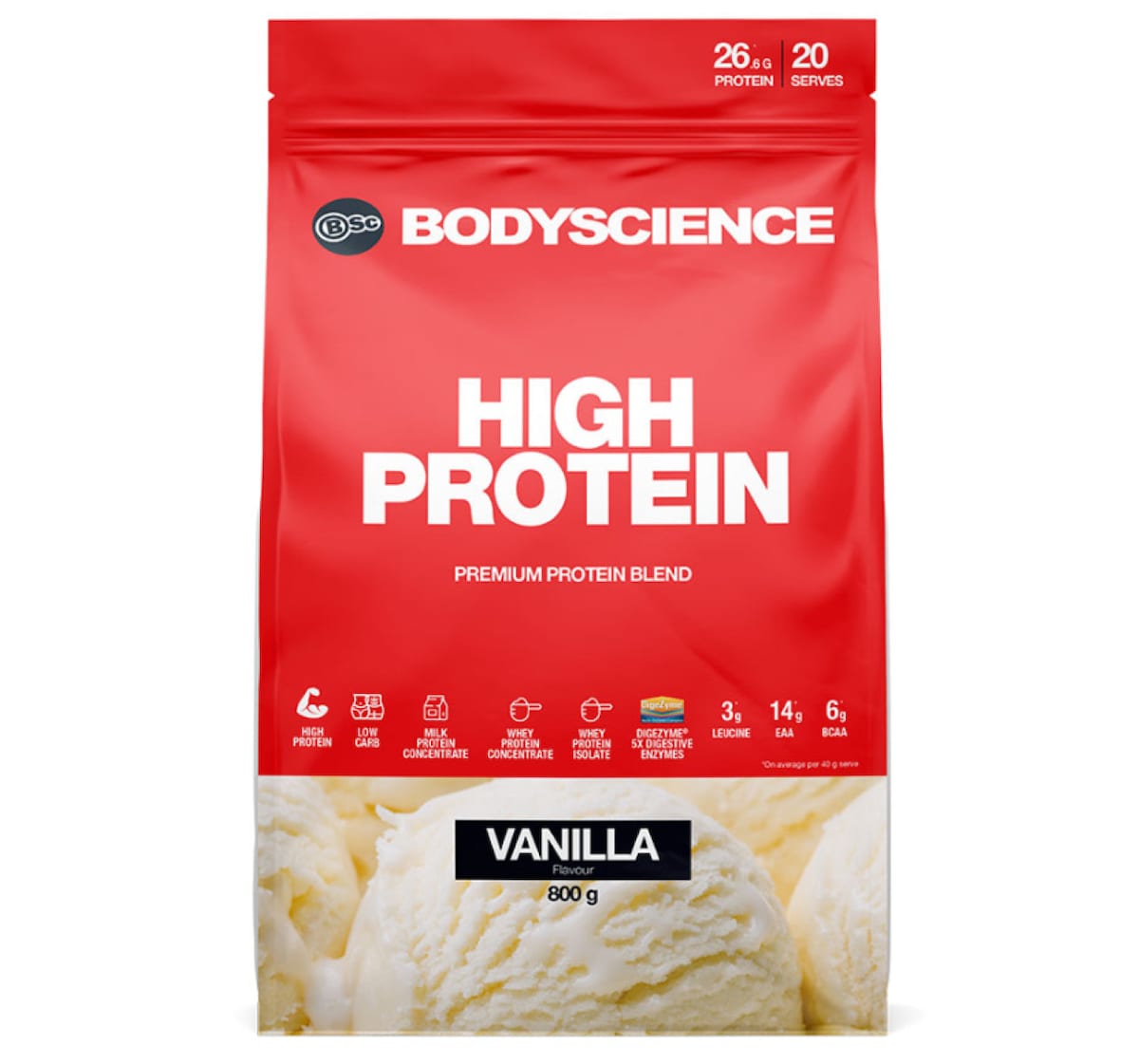 BSc Body Science High Protein Powder Vanilla 800g Australia