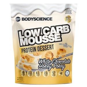 BSc Body Science Low Carb Mousse Protein Dessert White Chocolate Hokey Pokey 400g