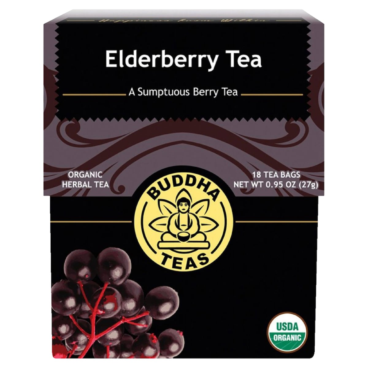 Buddha Teas Organic Herbal Elderberry Tea 18 Pack