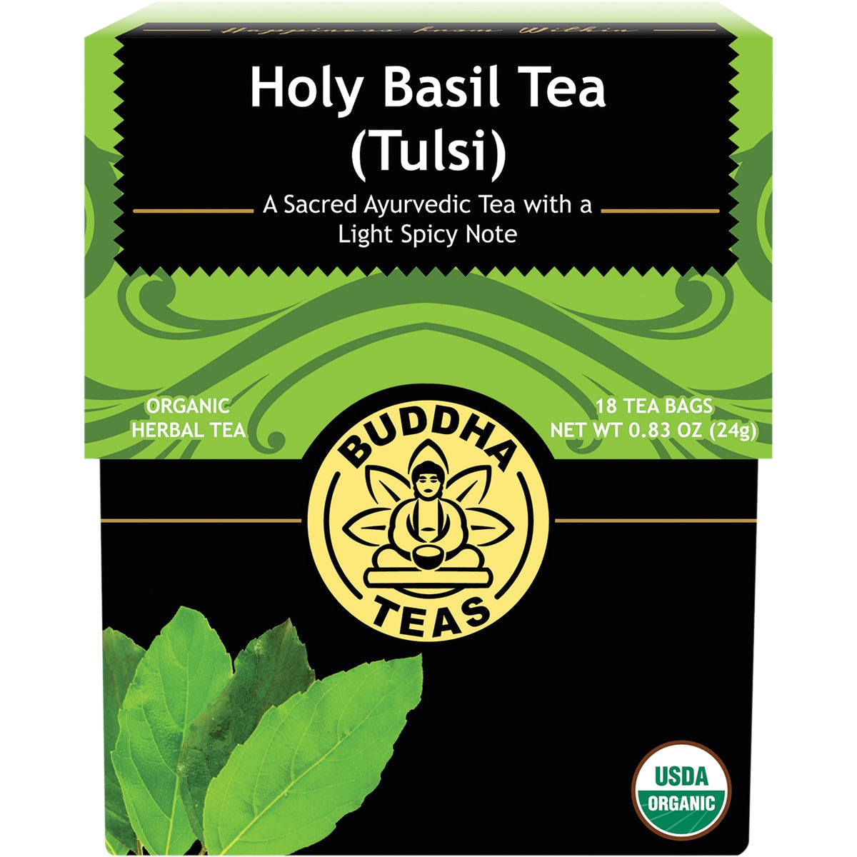 Buddha Teas Organic Herbal Holy Basil Tea (Tulsi) 18 Pack