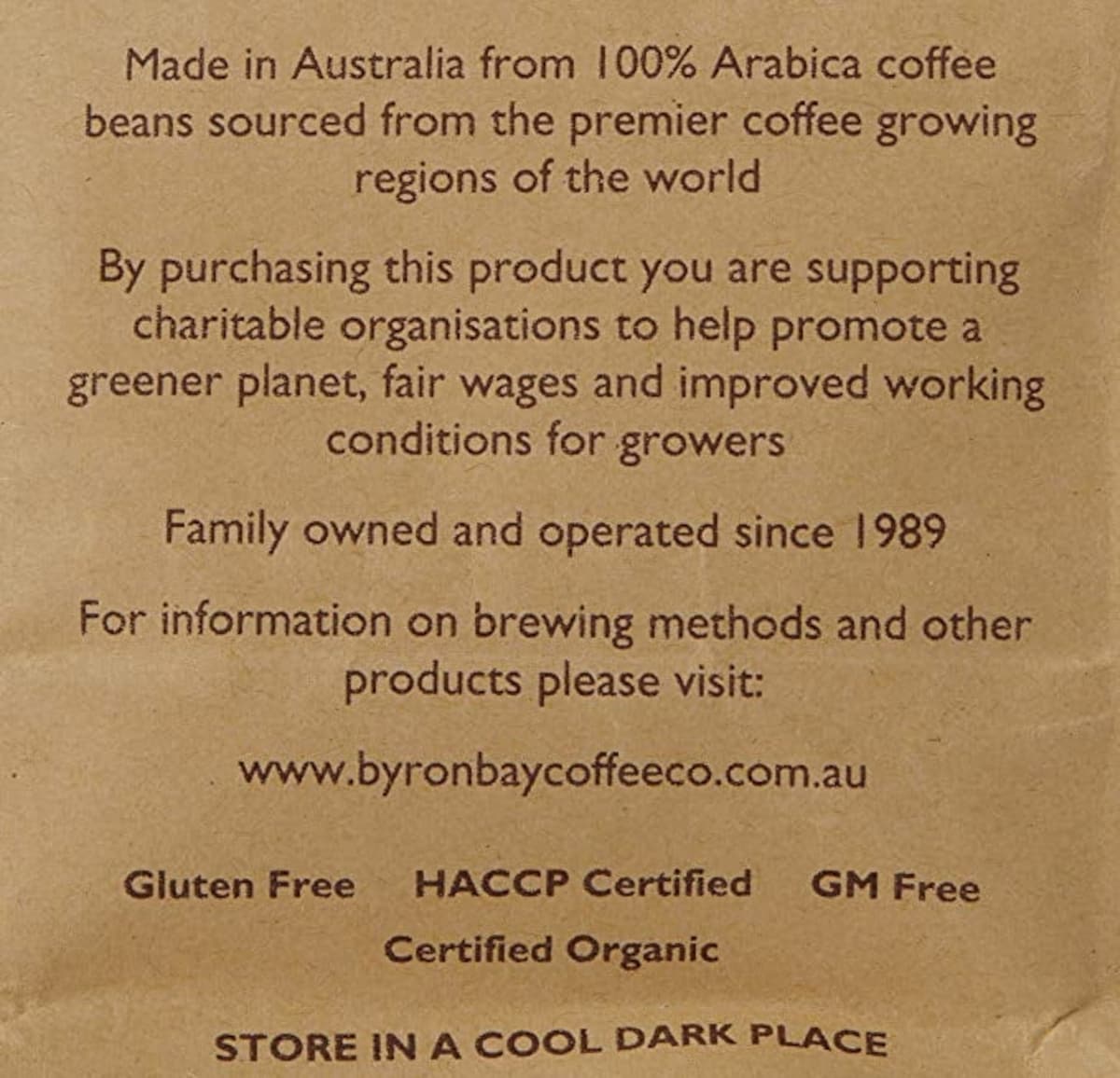 Byron Bay Coffee Company Organic Plunger Ground 250g