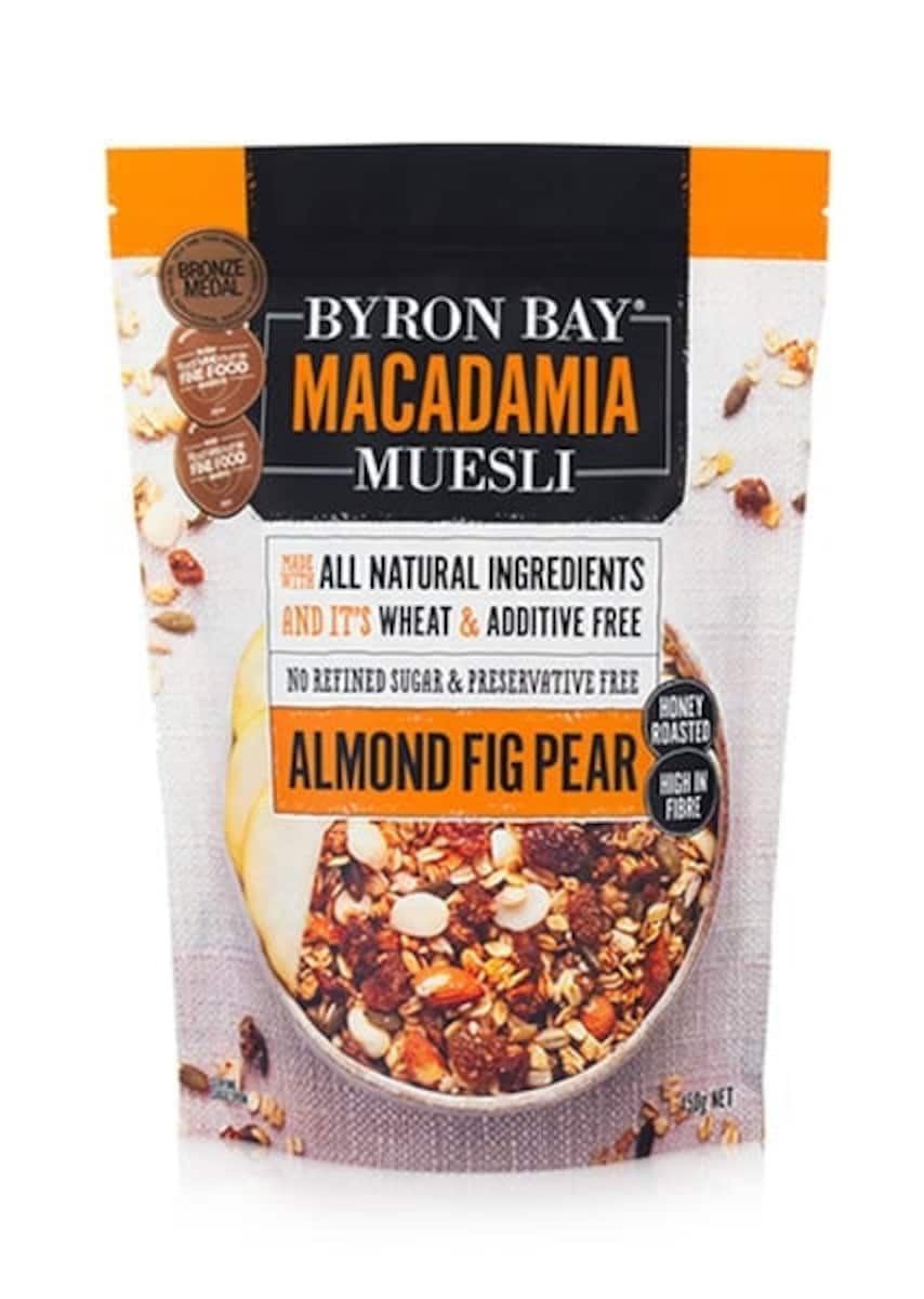 Byron Bay Macadamia Muesli Almond Fig and Pear Honey Roasted 450g