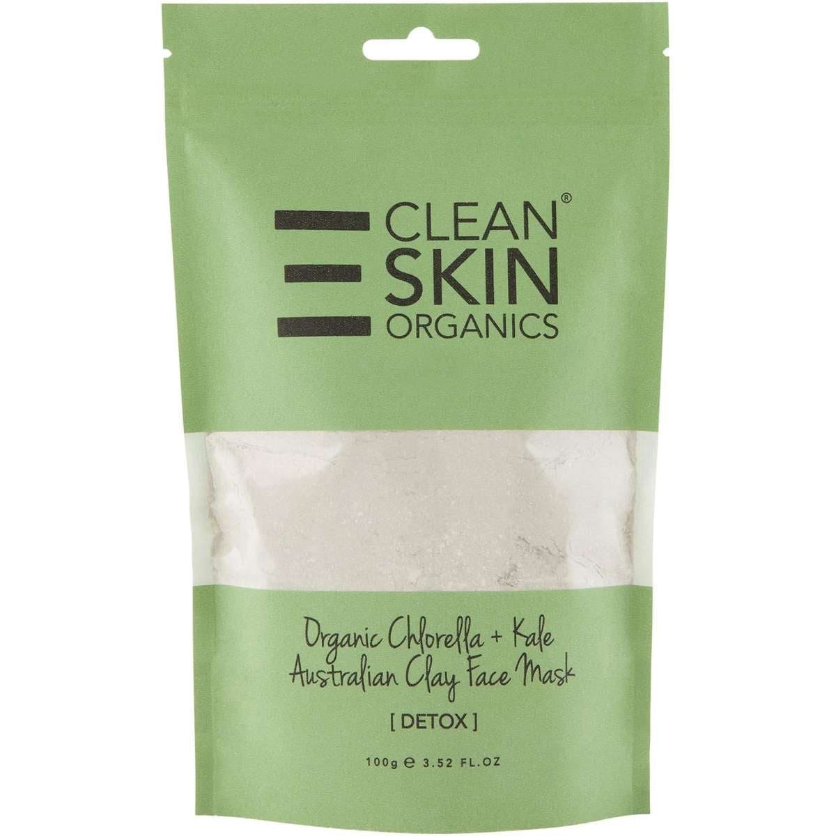 Clean Skin Organics Detox Organic Chlorella and Kale Australian Clay Mask 100g