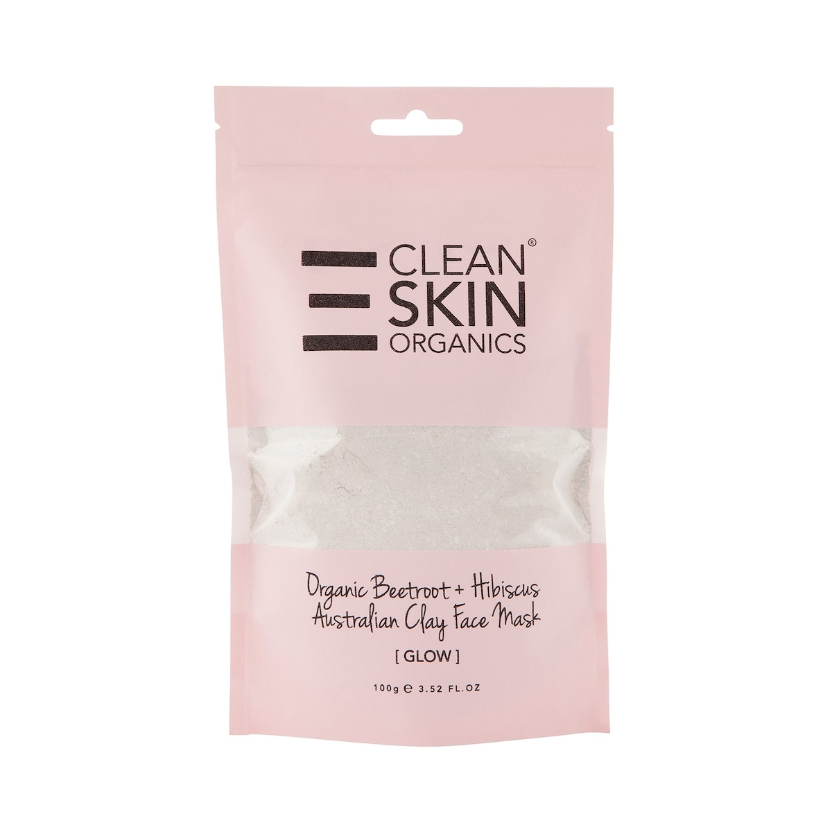 Clean Skin Organics Glow Organic Beetroot and Hibiscus Australian Clay Mask 100g