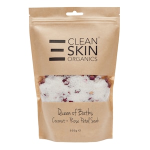 Clean Skin Organics Queen of Baths Coconut and Rose Petal Soak 500g
