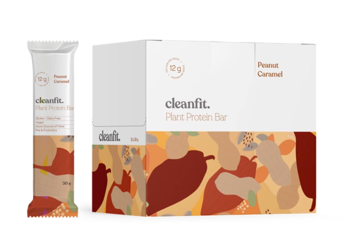 CleanFit Plant Protein Bars Peanut Caramel 12 x 50g