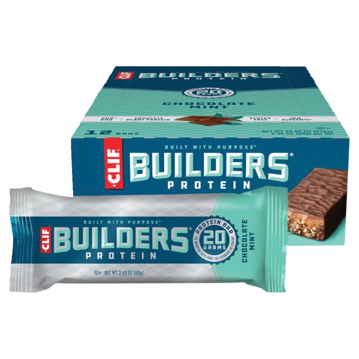 Clif Builders Protein Bar Chocolate Mint 12 x 68g