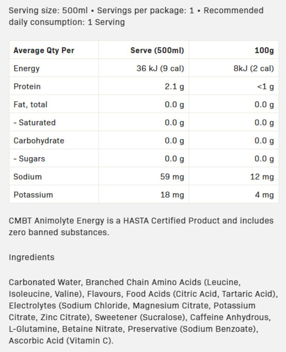 CMBT Aminolyte Energy Pina Colada Crush 12 x 500ml