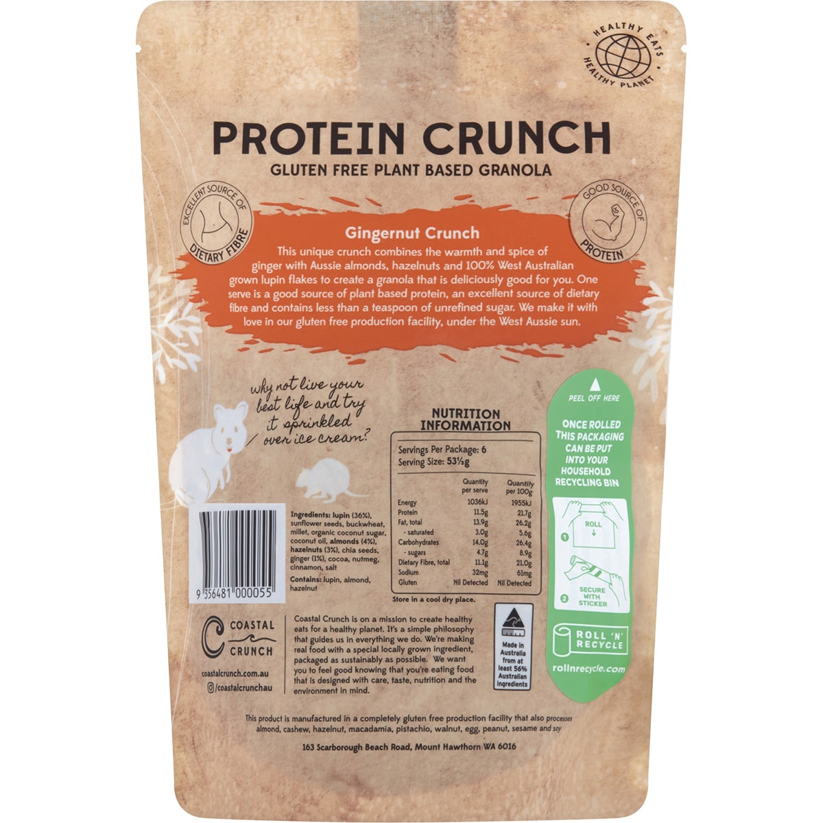 Coastal Crunch Protein Crunch Granola Gingernut Crunch 320g