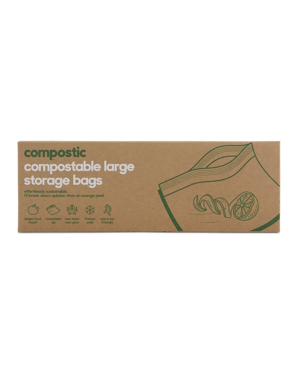 Compostic Compostable Storage Bags Large Size 10 pack