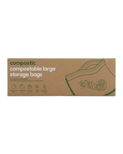 Compostic Compostable Storage Bags Large Size 10 pack