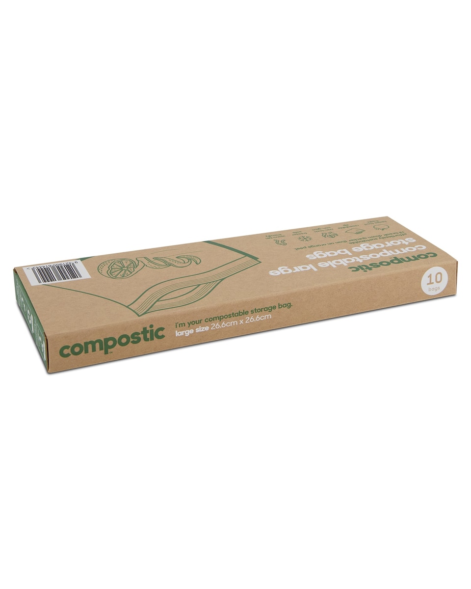 Compostic Compostable Storage Bags Large Size 10 pack