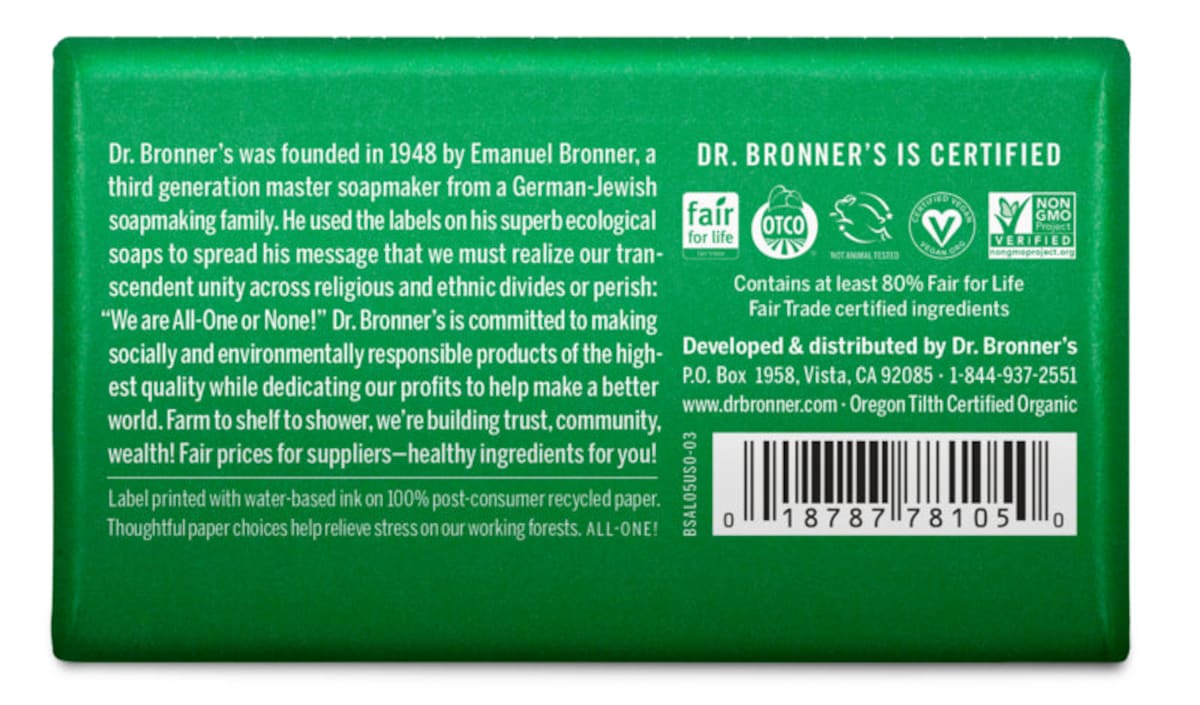 Dr Bronner's Almond Soap Bar 140g