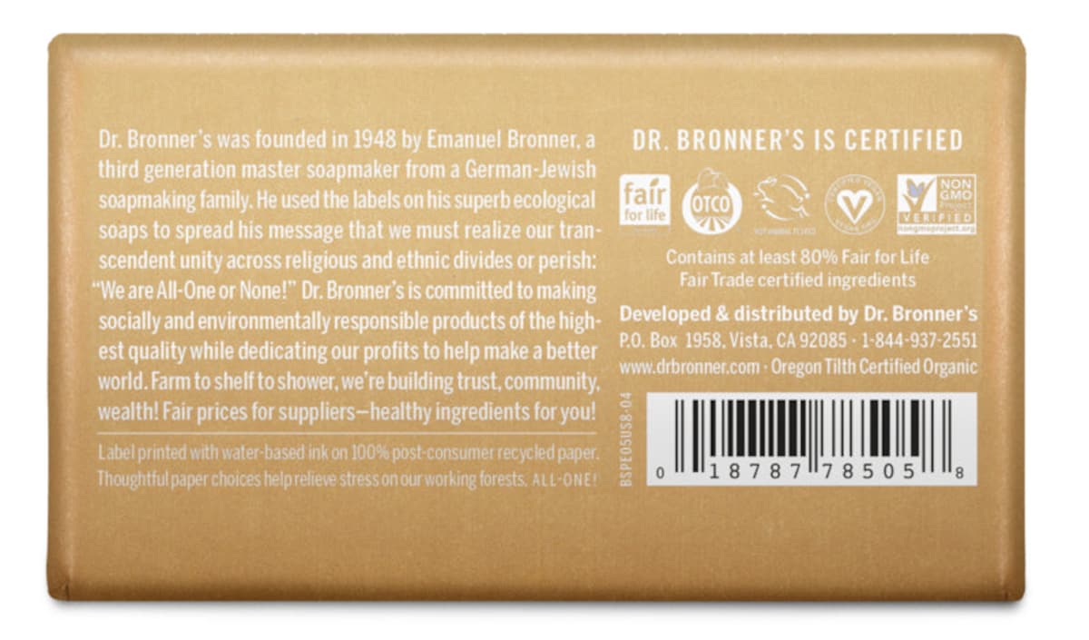 Dr Bronner's Sandalwood Jasmine Soap Bar 140g