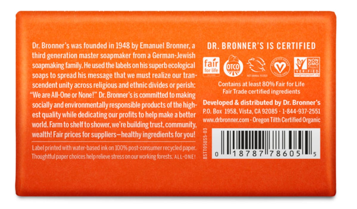 Dr Bronner's Tea Tree Soap Bar 140g