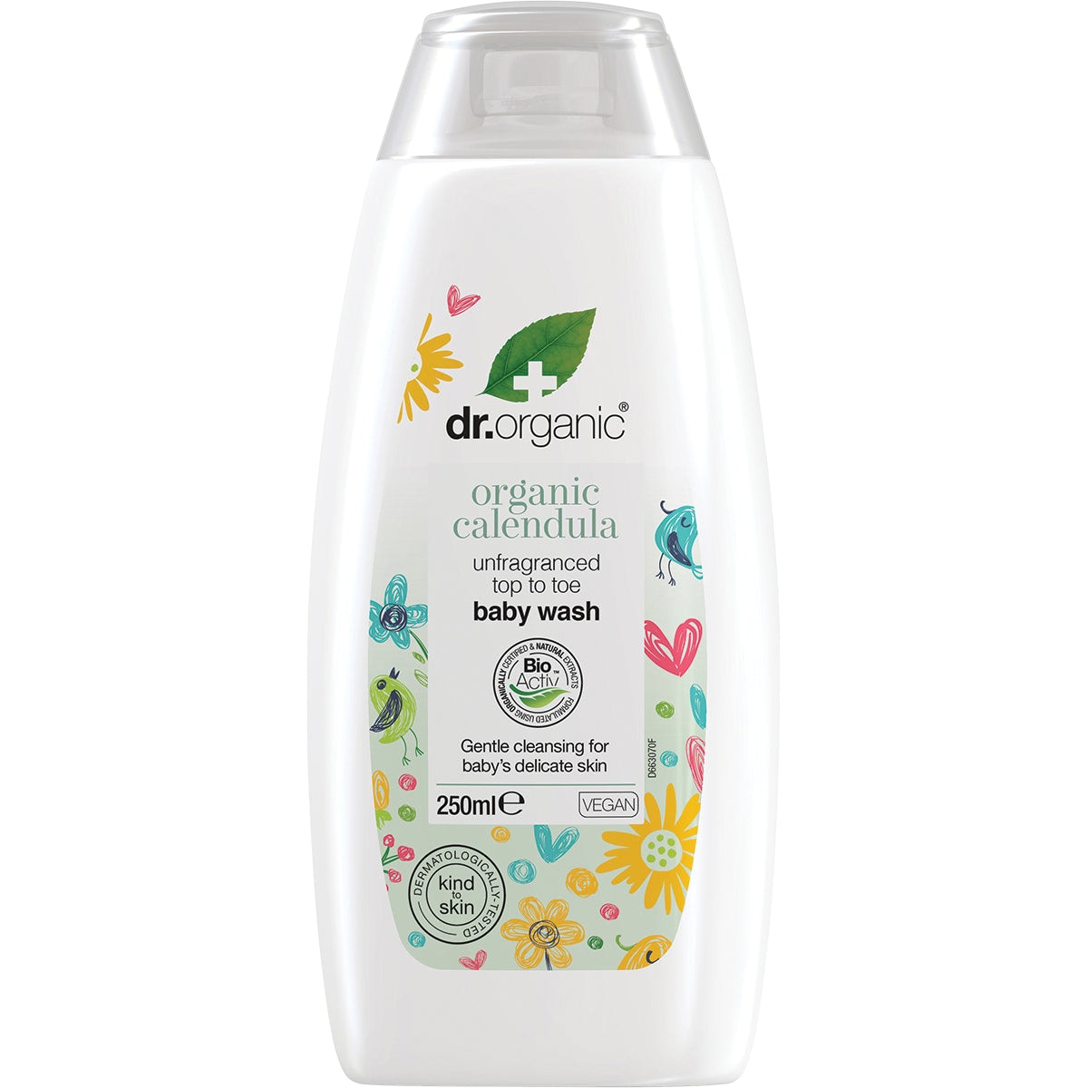 Dr Organic Organic Calendula Top To Toe Baby Wash Fragrance Free 250ml