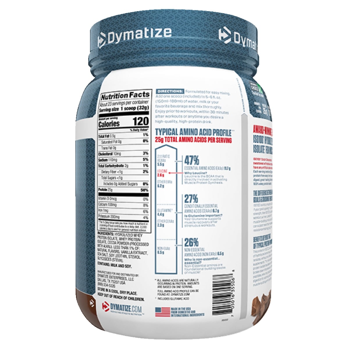 Dymatize Iso 100 Whey Protein Isolate Gourmet Chocolate 1.4Kg