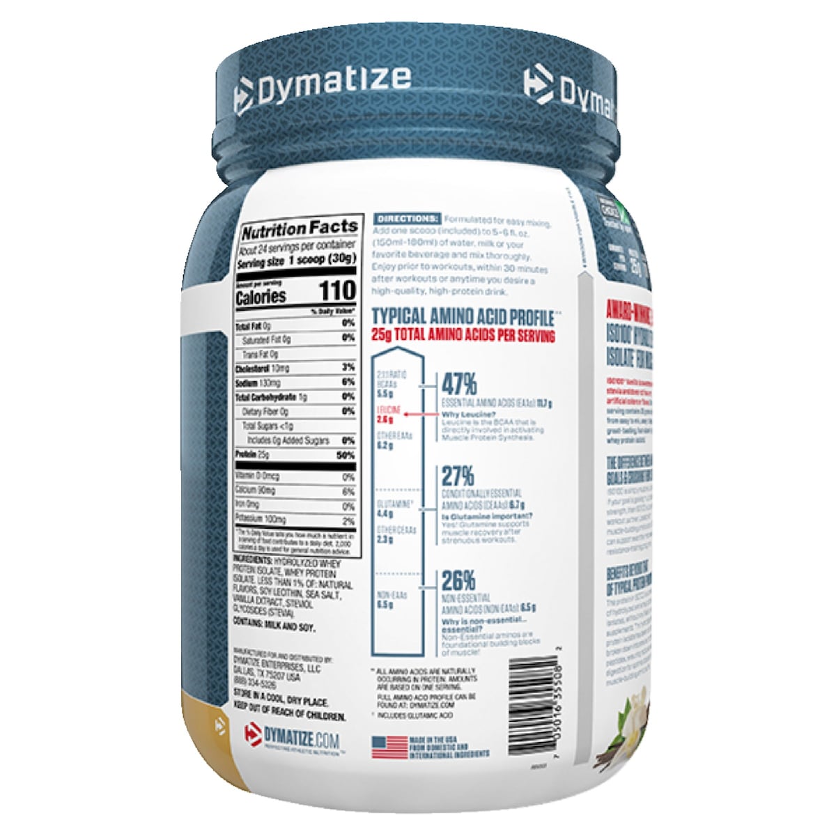 Dymatize Iso 100 Whey Protein Isolate Gourmet Vanilla 1.4Kg