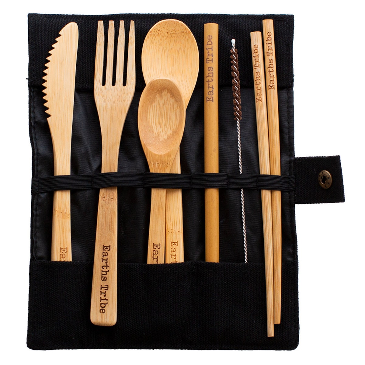 Earths Tribe Black Bamboo Cutlery Set