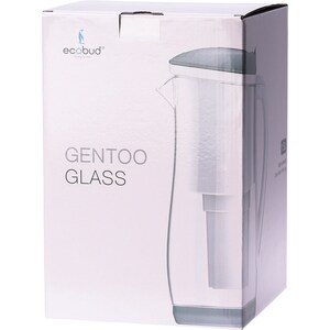 Ecobud Gentoo Glass Alkaline Water Filter Jug Grey & White 1.5L