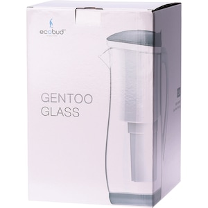 Ecobud Gentoo Glass Alkaline Water Filter Jug Grey & White 1.5L