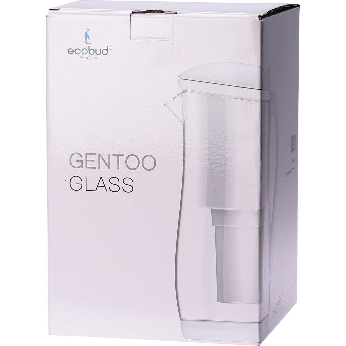 Ecobud Gentoo Glass Alkaline Water Filter Jug White 1.5L