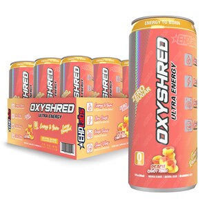 EHPlabs OxyShred Ultra Energy RTD Peach Candy Rings 12 x 355ml