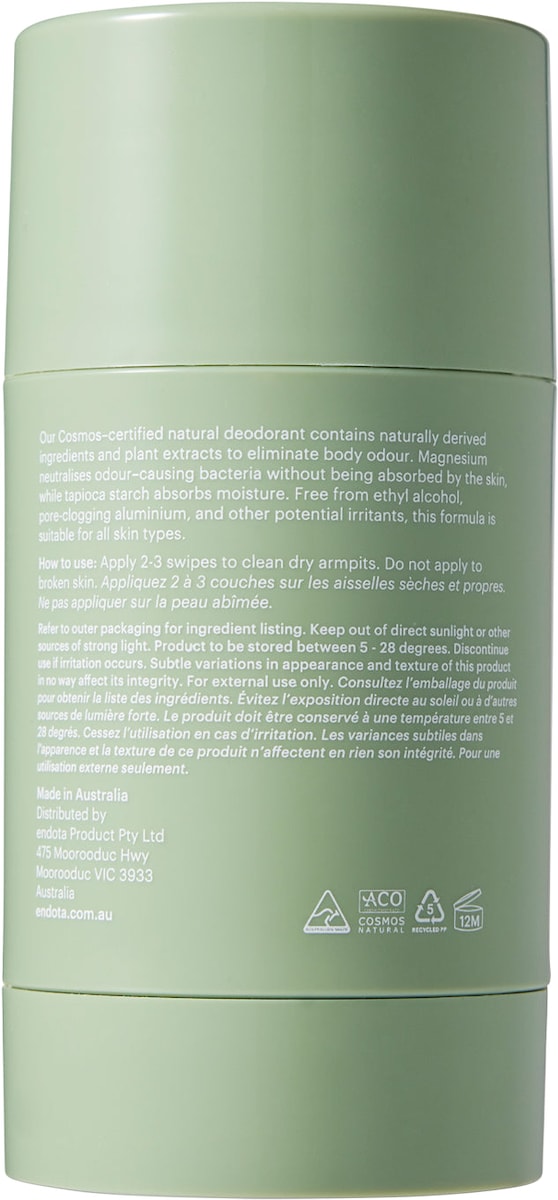 Endota Organics Natural Deodorant 75g