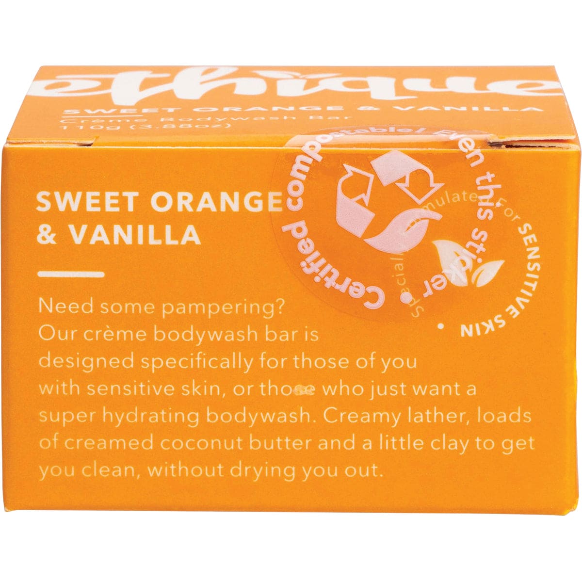 Ethique Solid Creme Bodywash Bar Sweet Orange & Vanilla 110g