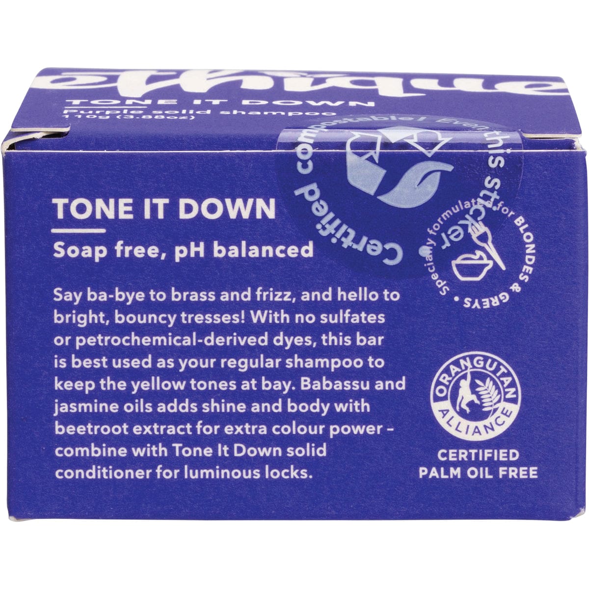 Ethique Solid Shampoo Bar Tone It Down Purple 110g