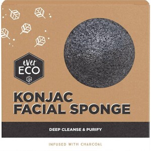 Ever Eco Konjac Facial Sponge Charcoal 1 Pack